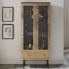 Wohnen Vitrinen<79x179x43 Vitrinenschrank mit Doppeltür - Piassona