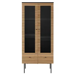 Wohnen Vitrinen<79x179x43 Vitrinenschrank mit Doppeltür - Piassona
