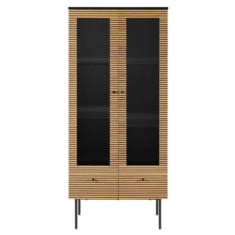 Wohnen Vitrinen<79x179x43 Vitrinenschrank mit Doppeltür - Piassona