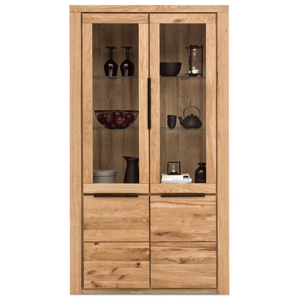 Wohnen Highboards|Vitrinen<108x199,5x40 Vitrinenschrank 4-türig - Nelenia