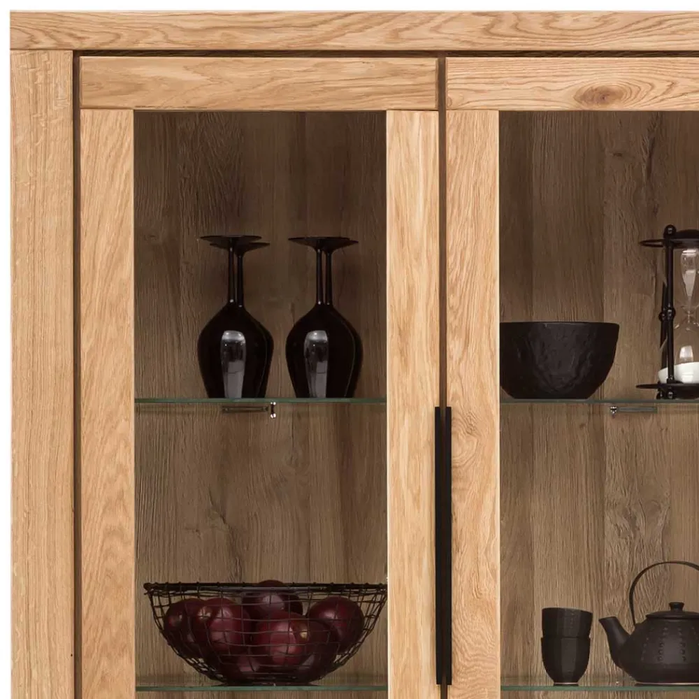 Wohnen Highboards|Vitrinen<108x199,5x40 Vitrinenschrank 4-türig - Nelenia