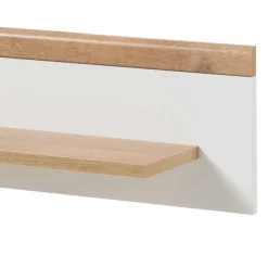 Wohnen Regale<107x20x19 Wand Regal in Weiß & Eichefarben - Cablos