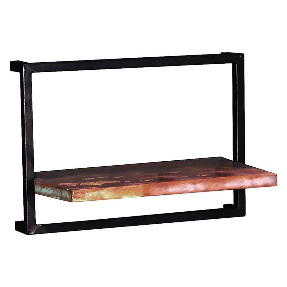 Wohnen Regale<50x35x25 Wandboard aus Altholz mit Metallrahmen - Jamaica