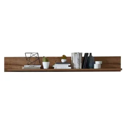 Wohnen Regale<155x20x25 Wandboard in dunklem Eiche Dekor - Xindus
