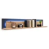 Wohnen Regale<139x24x20 Wandboard in Eiche Dekor & Grau - Wykina