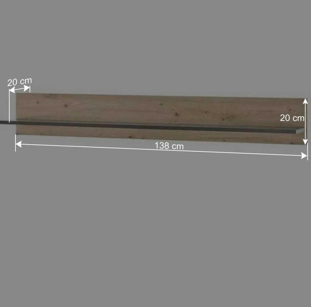 Wohnen Regale<138x20x20 Wandboard in Wildeiche Optik - Lairian