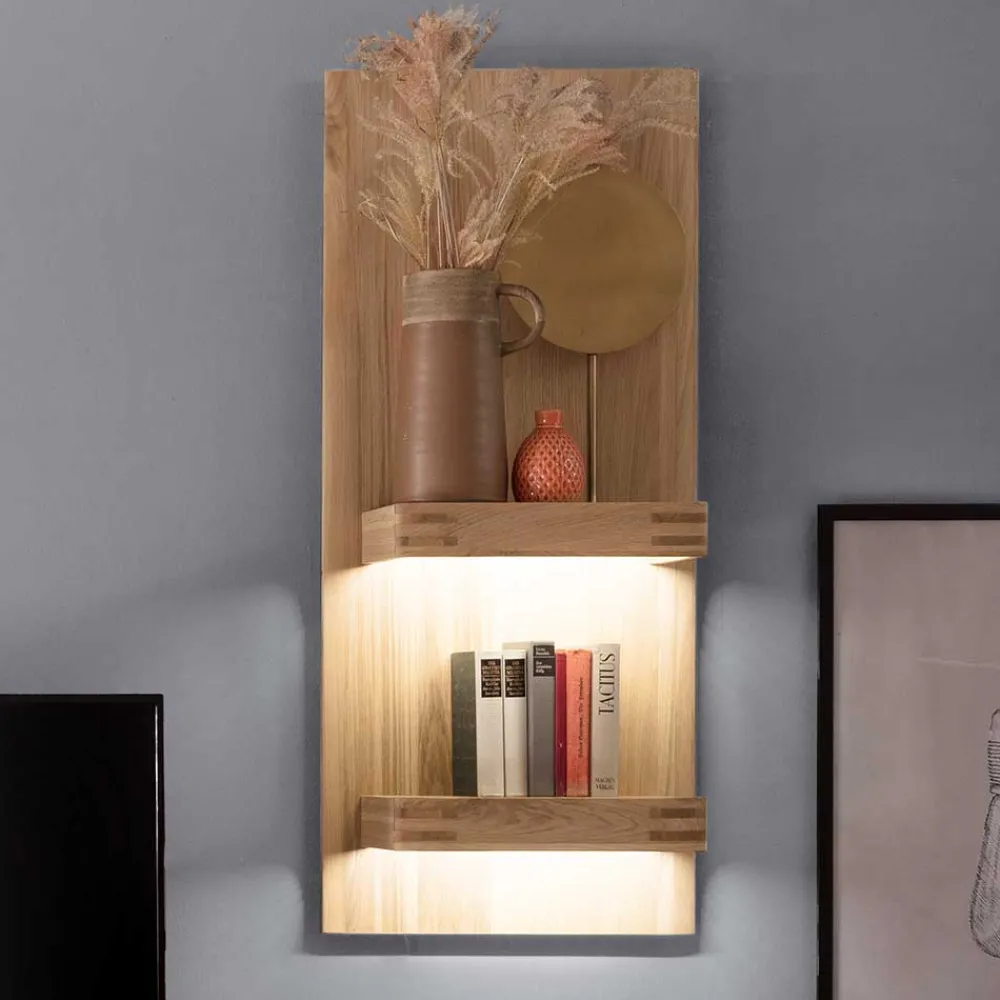 Wohnen Regale<50x115x25 Wandboard mit zwei Ablageböden - Crupean