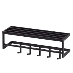 Wohnen Garderoben<70x20x20 Wandgarderobe in Schwarz aus Metall - Catinalo