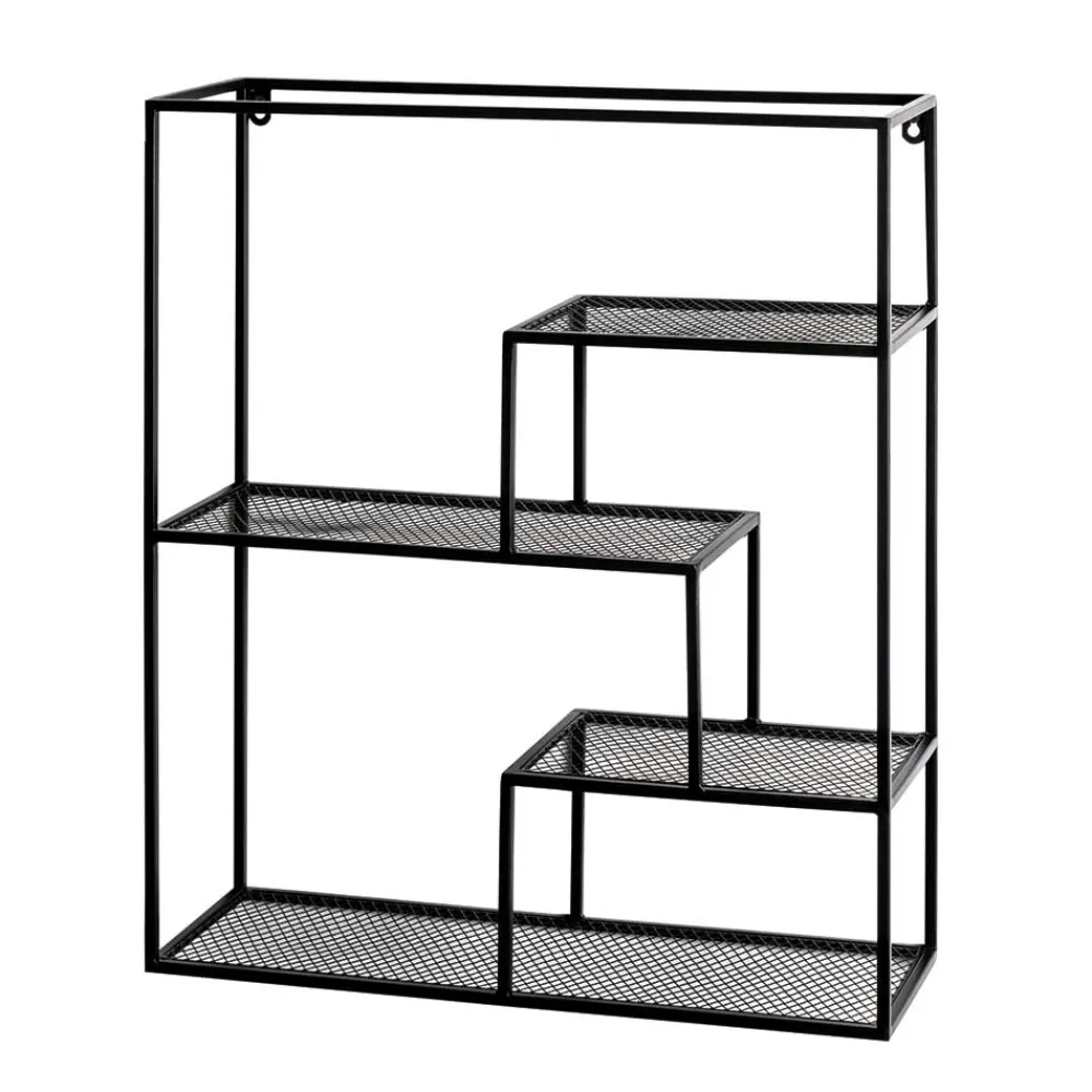 Wohnen Regale<50x60x18 Wandregal aus Metall in Schwarz - Dariano