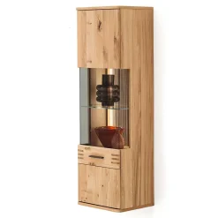 Wohnen Vitrinen<45x149x37 Wandvitrine in Eiche Bianco - Crupean