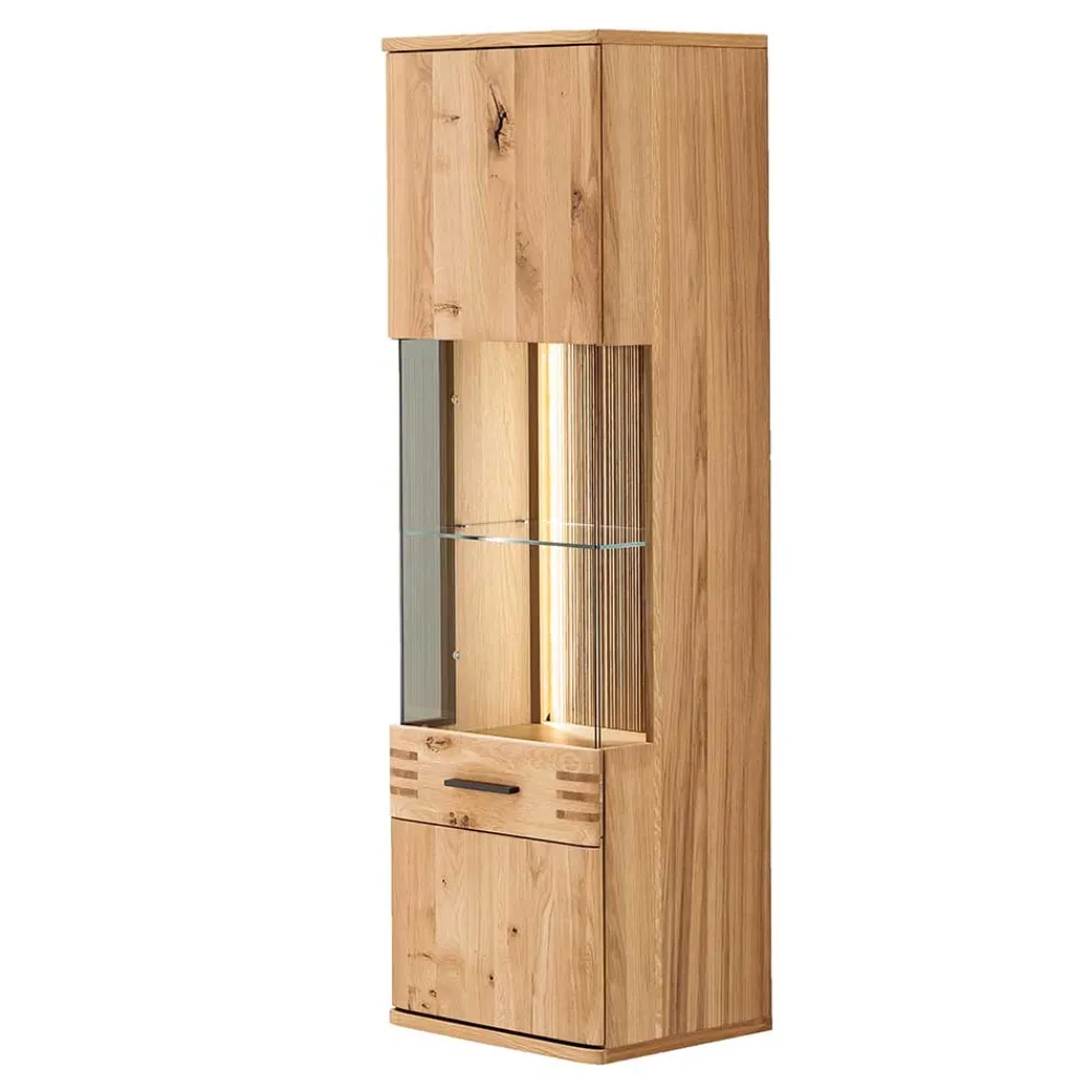 Wohnen Vitrinen<45x149x37 Wandvitrine in Eiche Bianco - Crupean