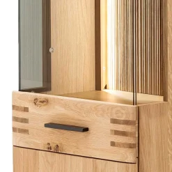 Wohnen Vitrinen<45x149x37 Wandvitrine in Eiche Bianco - Crupean