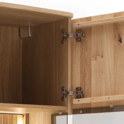Wohnen Vitrinen<45x149x37 Wandvitrine in Eiche Bianco - Crupean