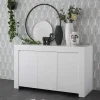 Wohnen Sideboards<138x81x42 Wangengestell Kommode in Weiß - Mikes