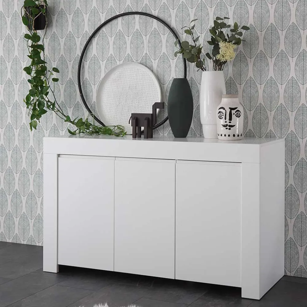Wohnen Sideboards<138x81x42 Wangengestell Kommode in Weiß - Mikes