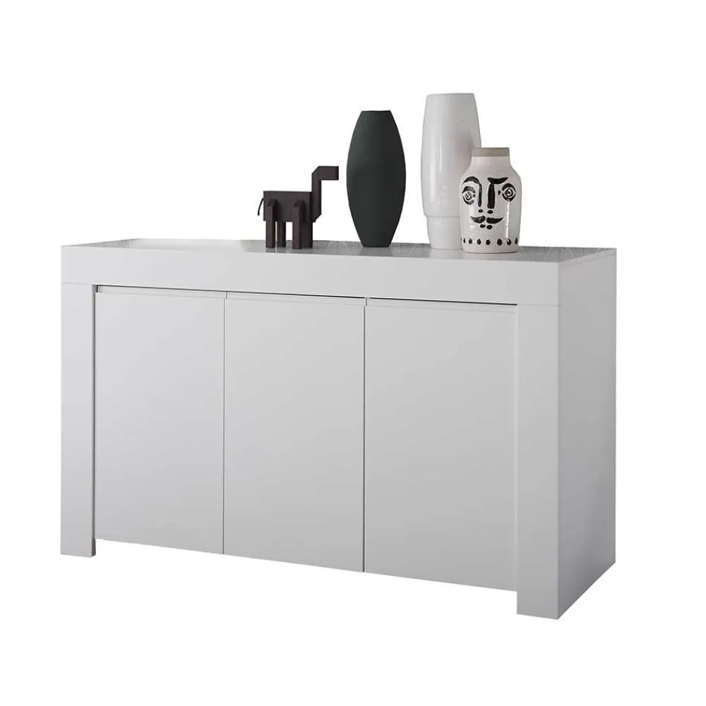 Wohnen Sideboards<138x81x42 Wangengestell Kommode in Weiß - Mikes