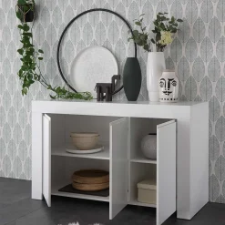 Wohnen Sideboards<138x81x42 Wangengestell Kommode in Weiß - Mikes
