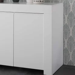 Wohnen Sideboards<138x81x42 Wangengestell Kommode in Weiß - Mikes