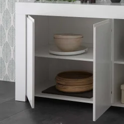 Wohnen Sideboards<138x81x42 Wangengestell Kommode in Weiß - Mikes