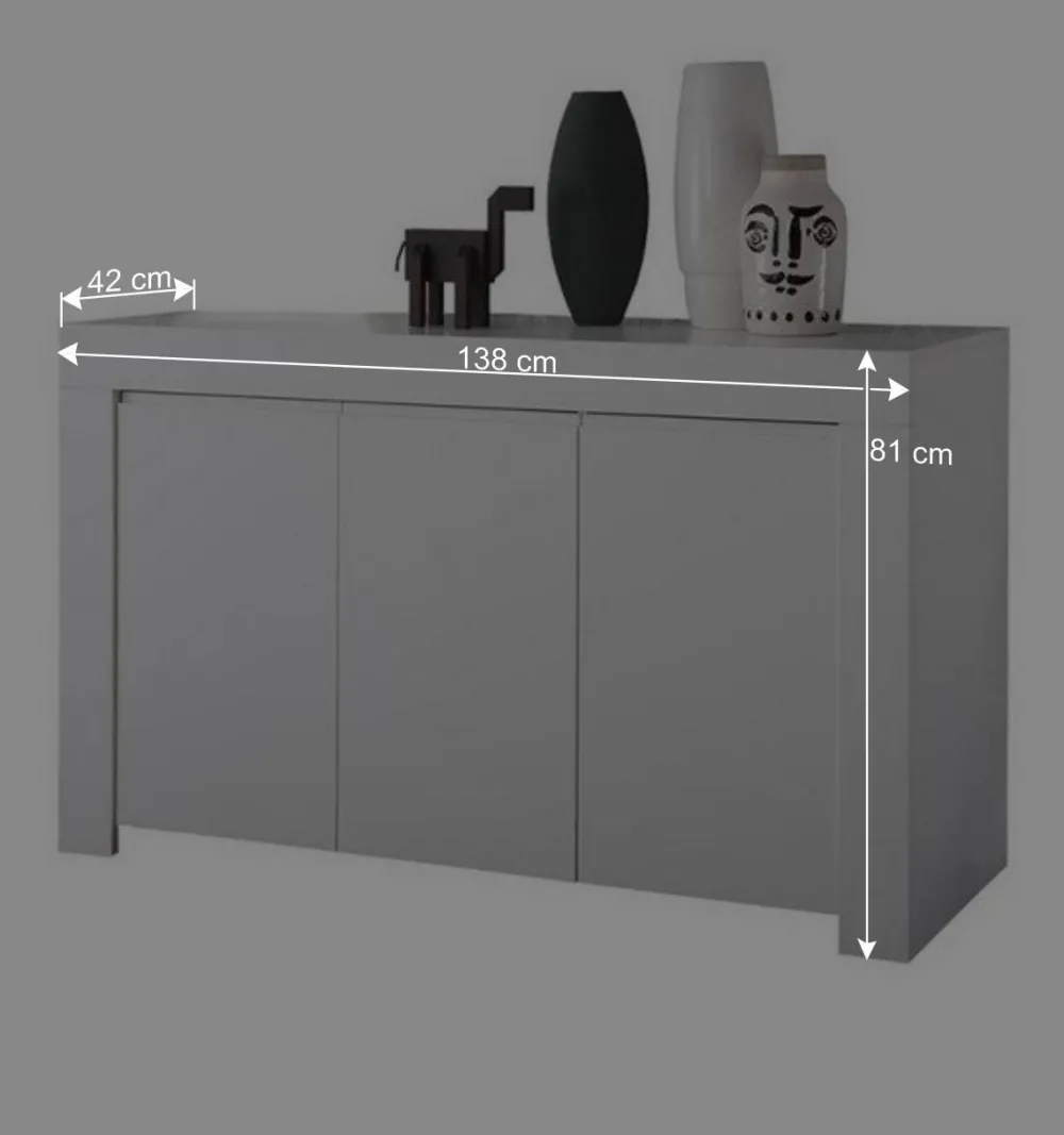 Wohnen Sideboards<138x81x42 Wangengestell Kommode in Weiß - Mikes
