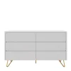 Wohnen Sideboards<120x70x40 Weiße Kommode mit Metallfüßen in Gold - Pestrov