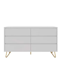 Wohnen Sideboards<120x70x40 Weiße Kommode mit Metallfüßen in Gold - Pestrov