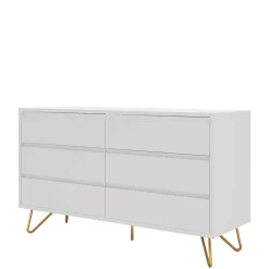 Wohnen Sideboards<120x70x40 Weiße Kommode mit Metallfüßen in Gold - Pestrov