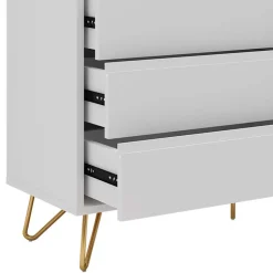 Wohnen Sideboards<120x70x40 Weiße Kommode mit Metallfüßen in Gold - Pestrov