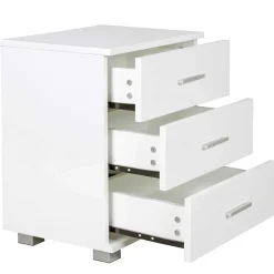 Wohnen Kommoden<45x54x34 Weiße Nachtkommode mit Metallgriffen - Renero