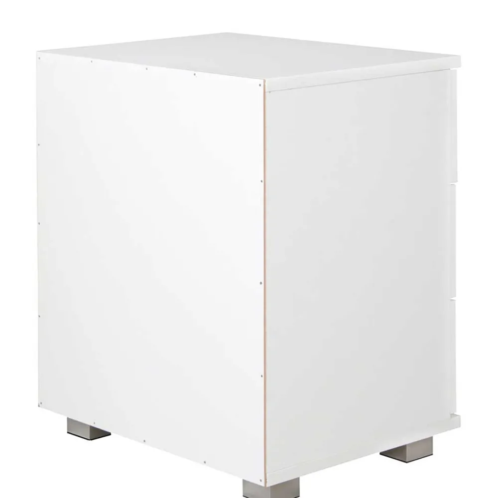 Wohnen Kommoden<45x54x34 Weiße Nachtkommode mit Metallgriffen - Renero