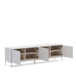 Wohnen Tv & Hifi-Möbel|Lowboards<195x55x40 Weißes Lowboard modern - Dresconio