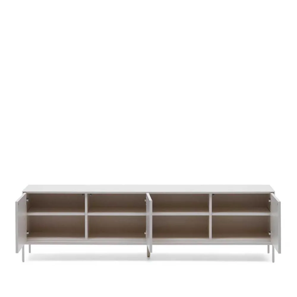 Wohnen Tv & Hifi-Möbel|Lowboards<195x55x40 Weißes Lowboard modern - Dresconio