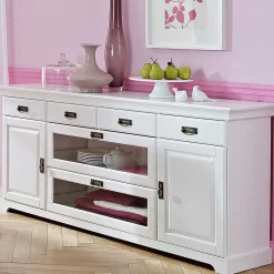 Wohnen Sideboards<180x84x40 Weißes Sideboard - Landhaus modern - Akbelev