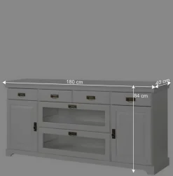 Wohnen Sideboards<180x84x40 Weißes Sideboard - Landhaus modern - Akbelev