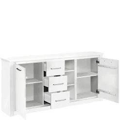 Wohnen Sideboards<170x82x35 Weißes Sideboard auf Sockel - Enzetra