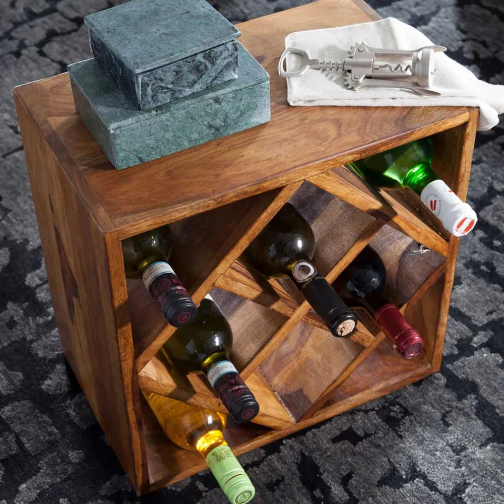 Wohnen Regale<40x40x25 Weinregal aus Massivholz - Sharmota