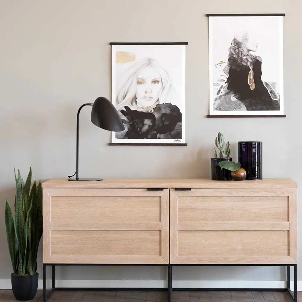 Wohnen Sideboards<160x75x41 White Wash Kommode aus Eiche - Myras I