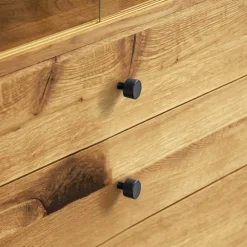 Wohnen Highboards|Vitrinen<100x154x50 Wildeiche Schrank mit zwei Glastüren - Hardus