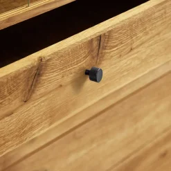 Wohnen Highboards|Vitrinen<100x154x50 Wildeiche Schrank mit zwei Glastüren - Hardus