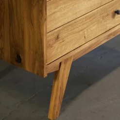 Wohnen Highboards|Vitrinen<100x154x50 Wildeiche Schrank mit zwei Glastüren - Hardus