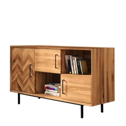 Wohnen Sideboards<144x80x45 Wildeiche Schrank 3-türig & 3 Fächer - Kerfa