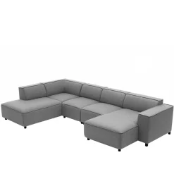 Wohnen Sofas<324x70x195 Wohnlandschaft in Hellgrau - Brianco
