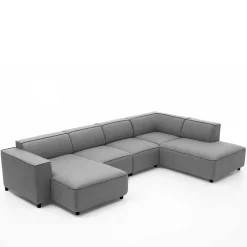 Wohnen Sofas<324x70x195 Wohnlandschaft in Hellgrau - Brianco