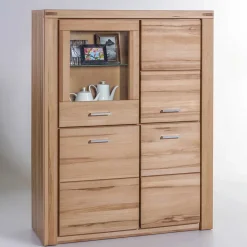 Wohnen Highboards<108x140x40 Wohnraum Highboard in Kernbuche - Uhelia