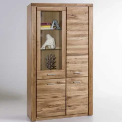 Wohnen Vitrinen<108x200x40 Wohnraum Schrank aus Wildeiche - Maila
