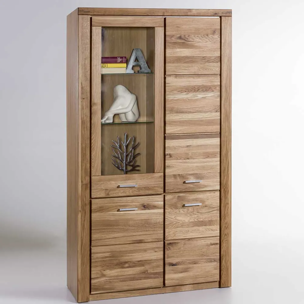 Wohnen Vitrinen<108x200x40 Wohnraum Schrank aus Wildeiche - Maila
