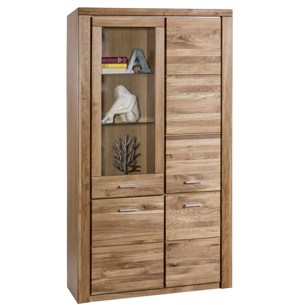 Wohnen Vitrinen<108x200x40 Wohnraum Schrank aus Wildeiche - Maila