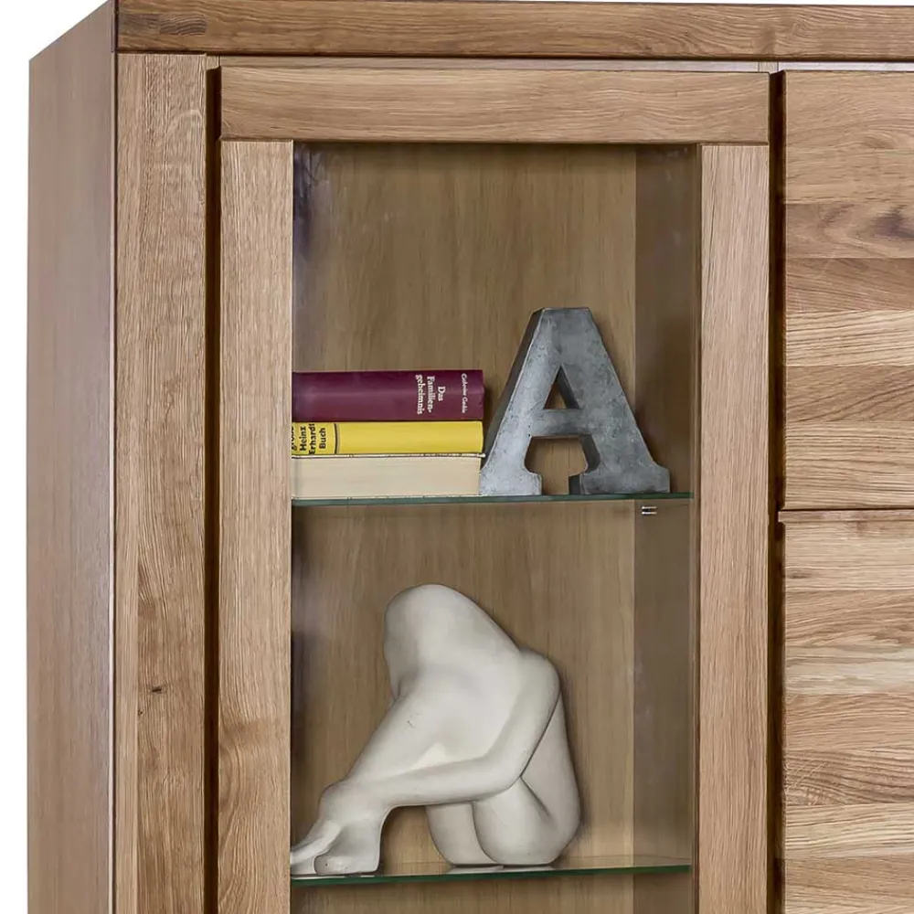Wohnen Vitrinen<108x200x40 Wohnraum Schrank aus Wildeiche - Maila