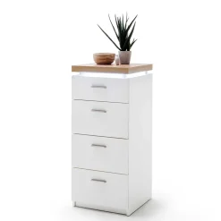 Wohnen Kommoden<42x98x44 Wohnzimmer Hochkommode mit LED - Nusenia