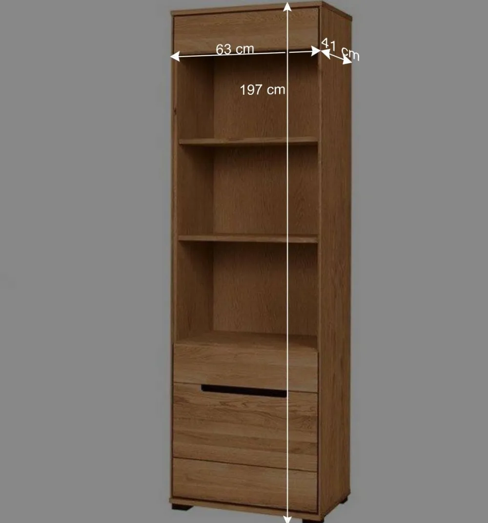 Wohnen Regale|Vitrinen<63x197x41 Wohnzimmer Regal mit 3 Fächern & Tür - Sennya